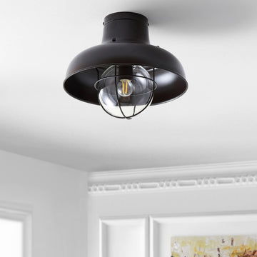 Cameron 13" Metal LED Semi Flush Mount - JONATHAN Y